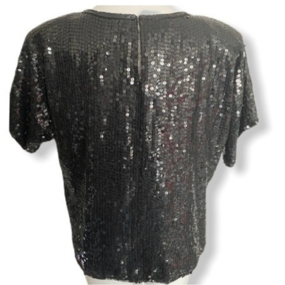 Vintage Nina Couture Silk Black Sequin Blouse - Picture 2 of 6